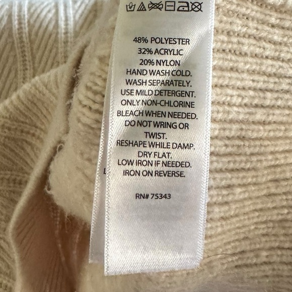 Joie  Ribbed Knit Crew Sweater Cream  Sz M - Picture 5 of 6